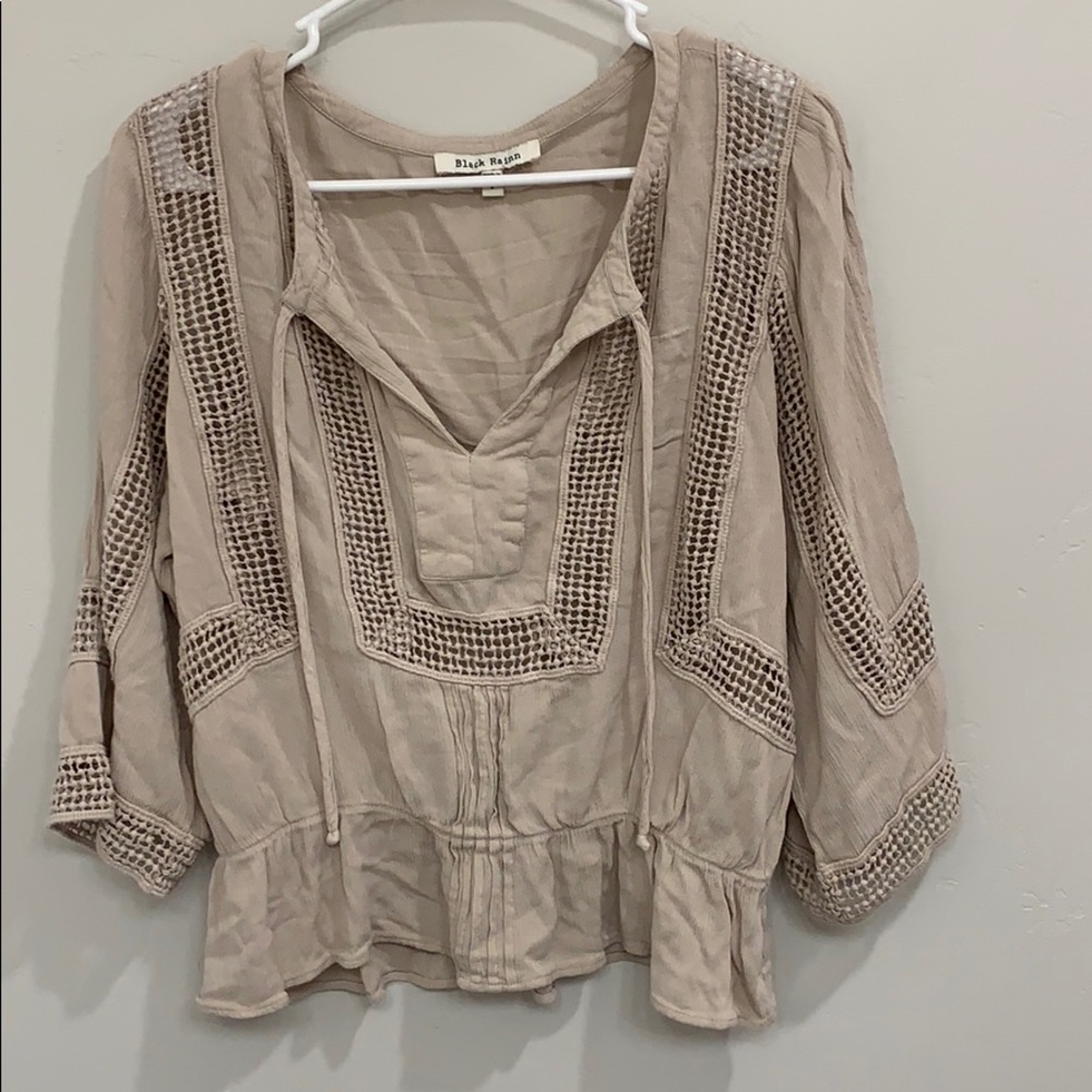 Boho style blouse black rainn